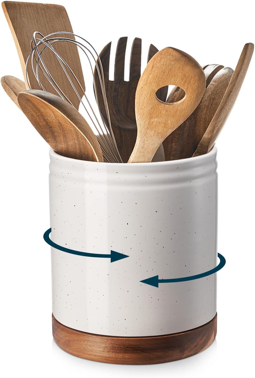Kurpot 360° Utensil Rotating Holder, Large Utensil Crock