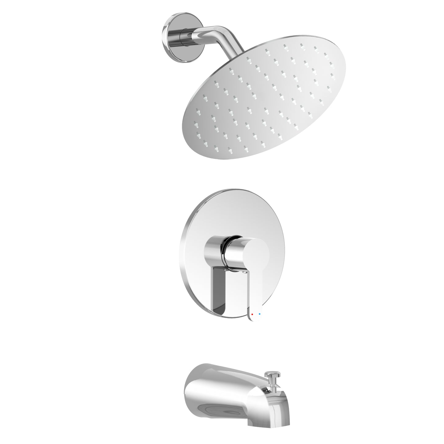 Kurpot Bathroom Shower Faucet Set, Polished Chrome Shower Tub Faucet Set with 8 Inch High Pressure Rain Shower Head, Tub Spout, Shower Valve and Trim Kit, Single-Handle Shower Faucets Sets Complete